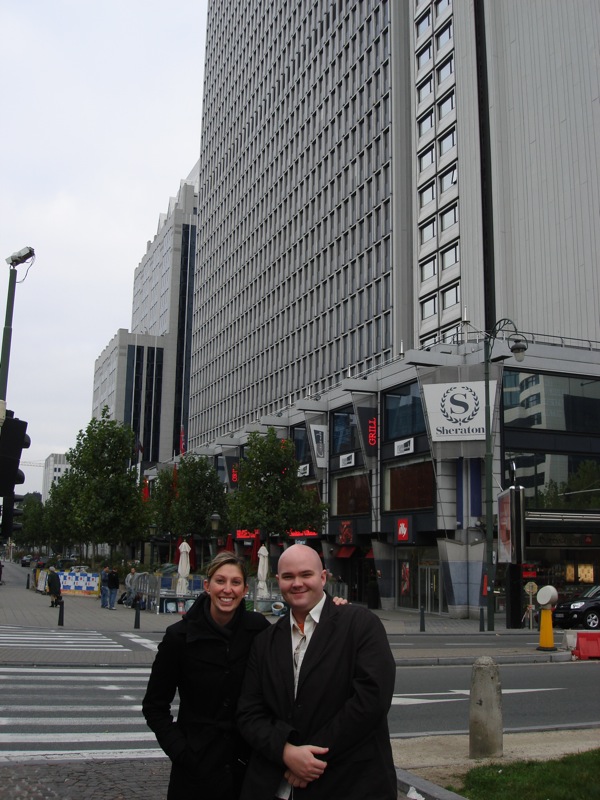 In front of the hotel