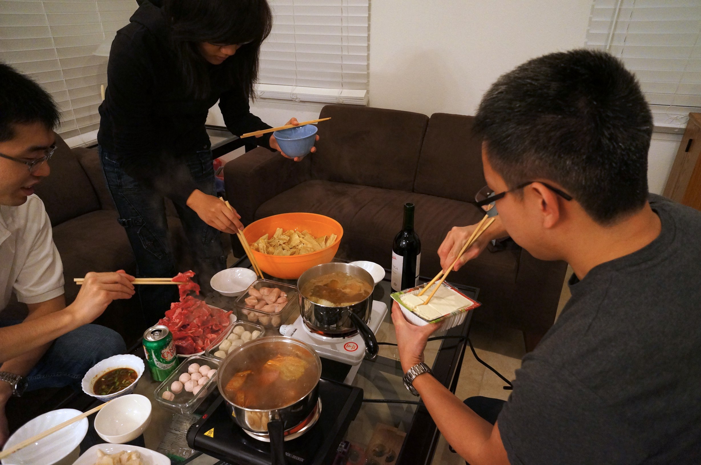 Joe adds the tofu