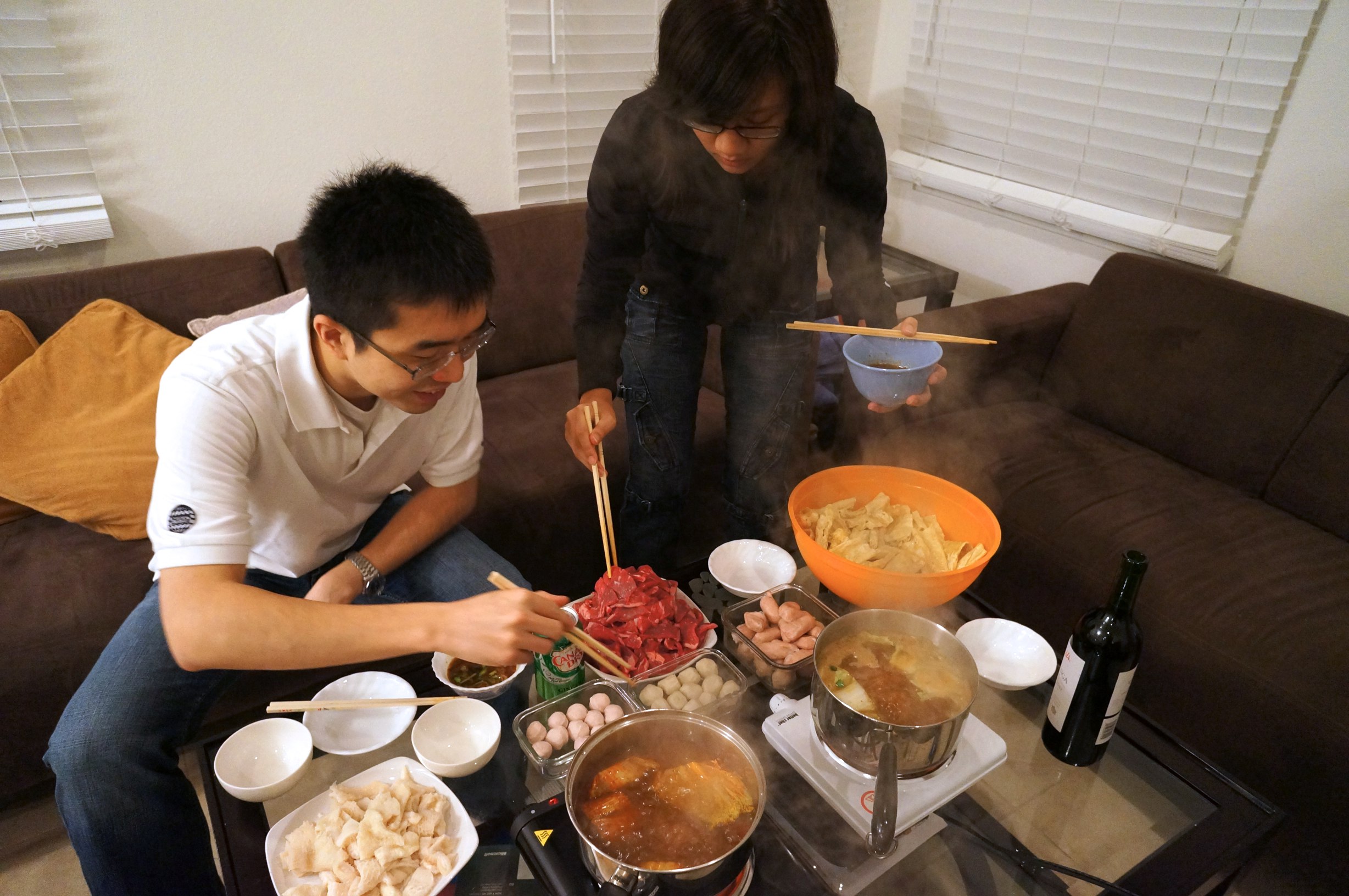 Making sure the meat gets in