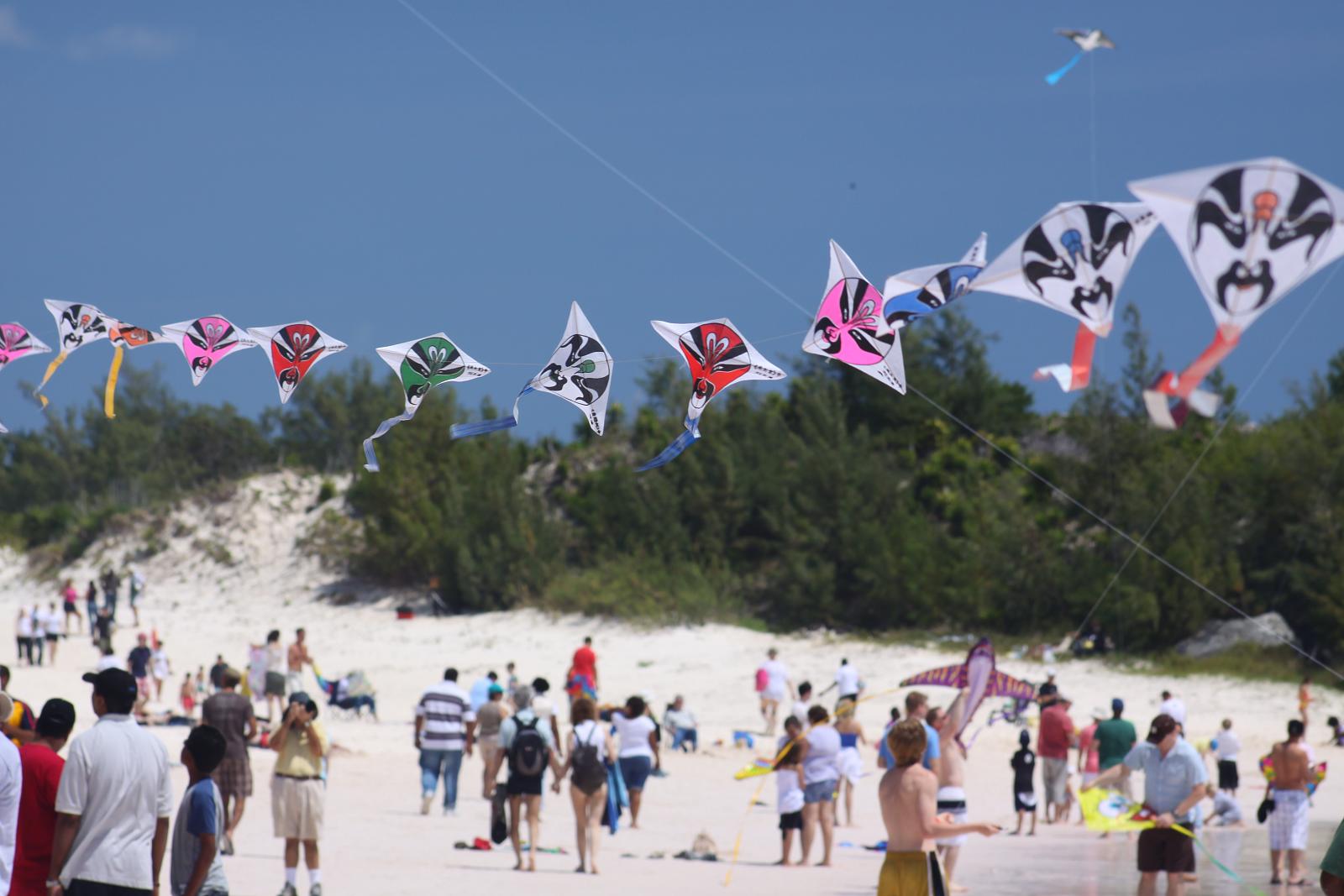 Tiny kites on parade